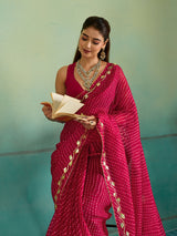 Buy Leheriya Style With Gotapatti Work Saree