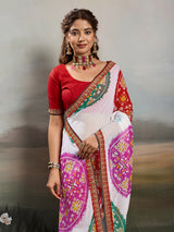 Buy New Bandhani Style Saree with Tari Work Kcpc image 3