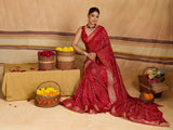 KcPc New Cotton Silk Bandhani Style With Zari Border Work Saree STL
