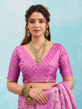 KcPc New Batik Sanganeri Print Banarasi Border Saree STL
