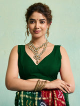KcPc Latest Pure Gaji Silk Bandhani Ghatchola SareeRed Green