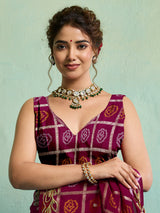 Buy Bandhani Saree with Gotapatti Work 