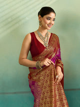 KcPc New Art silk Banarasi Style With Zari weaving Work Saree KCPC