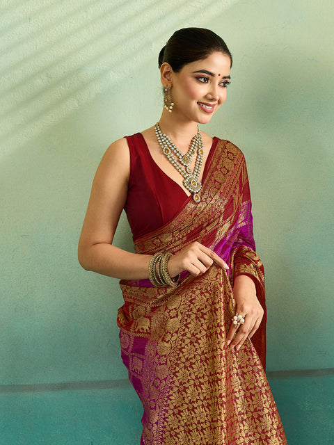 KcPc New Art silk Banarasi Style With Zari weaving Work Saree KCPC