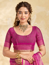 Buy Stylish Bandhani Chiffon Saree Kcpc Image 6