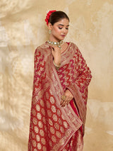 Buy Traditional Banarasi Style Georgette Saree Kcpc
