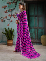 KcPc Festive Georgette Leheriya Saree with Peturn Work SWA