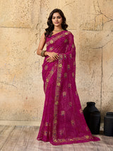 Buy latest Royal Bandhani Georgette Saree With Wedding Wear