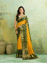 KcPc Latest Gharchola Banarasi Silk With Heavy Zari Work Saree KML Yellow Green