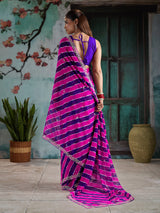 KcPc Festive Georgette Leheriya Saree with Peturn Work SWA