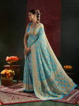 Royal Meenakari Pure Khaddi Georgette Festive and Traditional Saree 5