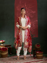 KcPc Designer Pure Gaji Silk Banarasi Bandhej Ghatchola Gotapatti Work DupattaAMT