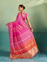 KcPc New Festive Modal GajiSilk Fancy Saree with Gotapatti Work AMT
