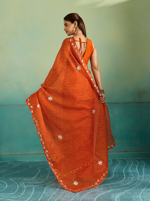 Buy Leheriya Style With Gotapatti Work Saree