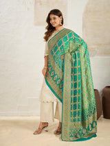 KcPc Pure Khaddi Georgette Meenakari Neemzari Bandhej Dupatta