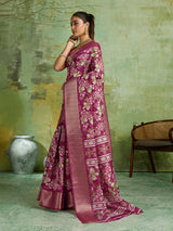 KcPc Premium Cotton Silk Printed Saree with Zari BorderSTL