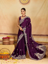 KcPc Premium Gaji Silk Sarees Crafted with Heavy Embroidery WorkSAN