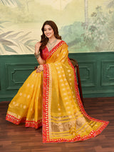 KcPc Rajasthani Marwadi Pure Kota Doria Piliya Banarasi Zari Pallu SareeSWA
