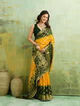 KcPc Latest Gharchola Banarasi Silk With Heavy Zari Work Saree KML Yellow Green