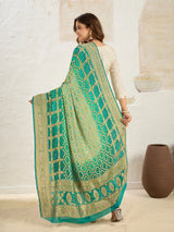 KcPc Pure Khaddi Georgette Meenakari Neemzari Bandhej Dupatta