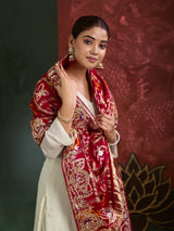 KcPc Designer Pure Gaji Silk Banarasi Bandhej Ghatchola Gotapatti Work DupattaAMT