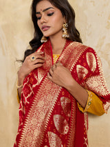 KcPc New Georgette Bandhani Zari Print Dupatta