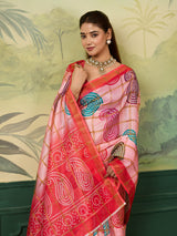 KcPc Traditional Bandhani Style Kota Doria Saree for Everyday Elegance SWA