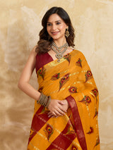 Buy Ghatchola Saree With Bikaneri bandhej Work 