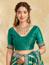 By New Beautiful Chiffon Leheriya Style With Embroidery Border Work Saree