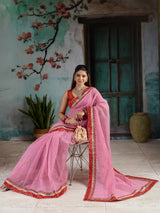 KcPc New Embroidery Bandhani Border Kota Doria New Saree SWA