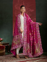 KcPc Latest Khaddi Georgette kalamkari Style Wth Embroidery Work Dupatta TUF