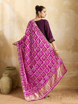 KcPc Traditional Modal Gaji Silk Bandhani Dupatta with Gota PattiGulinWork MEG