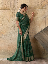  Cotton silk Ajrakh styleSaree under 1000