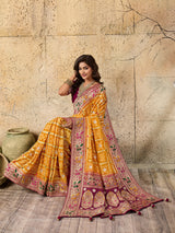  Georgette Gharchola Bandhej Cutdana Gotapatti Work Saree
