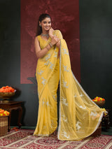 KcPc Designer Style Georgette Saree Featuring Traditional Gota Work