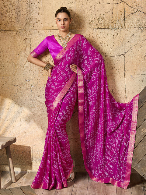 Buy Bandhani Style Saree Casual Wear kcpc 2