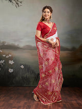 Buy New Festive Special Faag Style Saree with Gotapatti Work KcPc Image 5