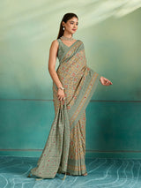 KcPc Premium Tusser Style Tussar Silk Saree with Aari & Aabla DetailingSTR