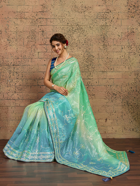 Buy New Latest Tissue Bollywood Style With Gotapatti Work Saree