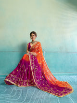 KcPc Premium Jaipur Hand Dyed Saree in Pure Najmeen Chiffon MHS