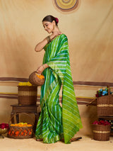 KcPc Royal Ethnic Wear Saree with Designer Leheriya Style and Zari BorderSFS