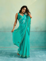 KcPc Latest Chiffon Bollywood Style Gotapatti Work Saree MHS