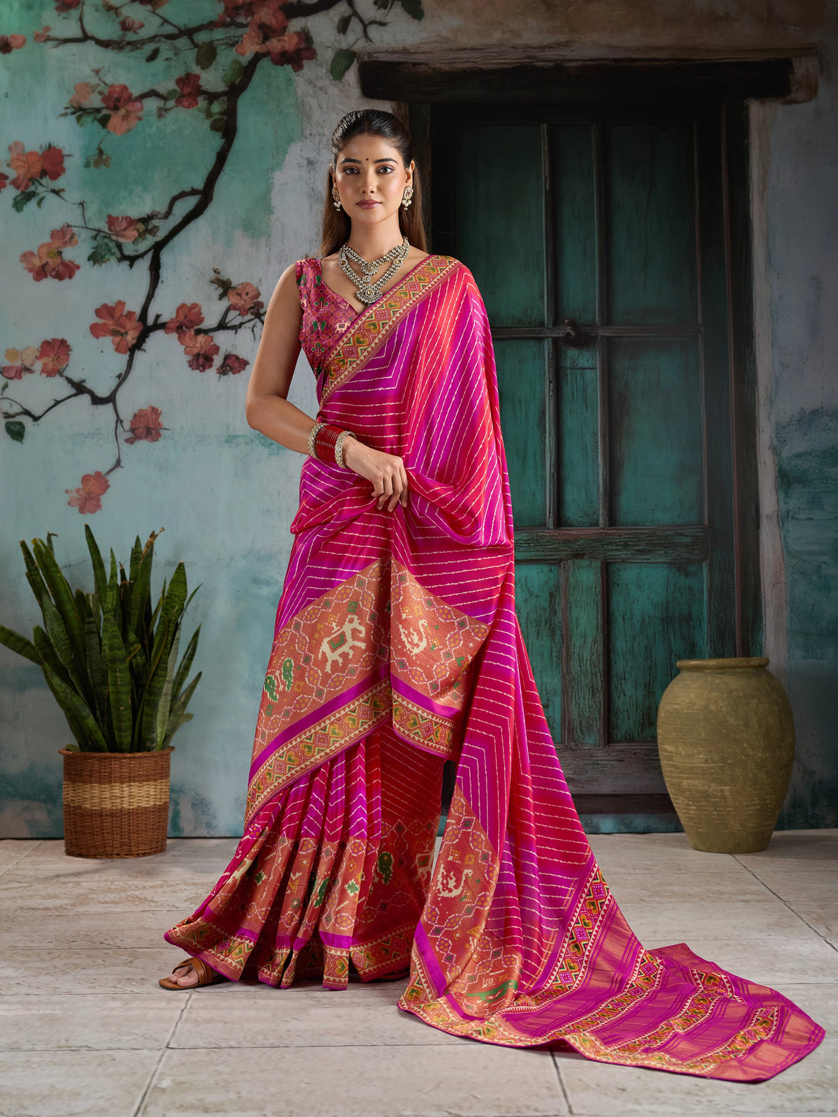 KcPc Designer Tissue SilkPatola Style Saree with Zari WorkRG