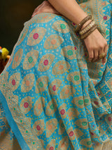 Royal Meenakari Pure Khaddi Georgette Festive and Traditional Saree 4