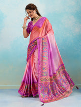 KcPc New Elegant Kalamkari Printed Crepe Silk Saree GAN