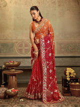 KcPc New Latest Georgette Chiffon Bandhani Style With Gotapatti Work Saree MHS