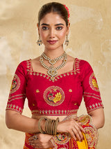 Buy Bandhani Style Saree with Pittan Work KcPc image 6