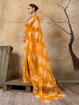  Georgette Flower Printed Style Saree for causal wear under 1000