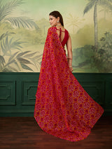 KcPc Elegant Kota Doria Bandhani Style Saree Casual Wear SWA