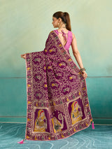KcPc New Premium Dola Silk Saree with Shiroshki Banarasi Border & BlousePDM
